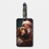 Vizsla met Sinterklaas Feestelijke Kerstmis Bagagelabel (Achterkant verticaal)