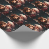 Vizsla met Sinterklaas Feestelijke Kerstmis Cadeaupapier (Hoek)