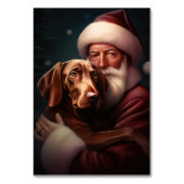 Vizsla met Sinterklaas Feestelijke Kerstmis Kaart (Achterkant)