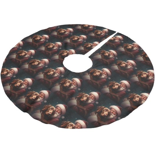 Vizsla met Sinterklaas Feestelijke Kerstmis Kerstboom Rok (Gekanteld)