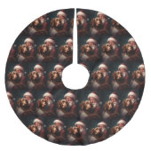 Vizsla met Sinterklaas Feestelijke Kerstmis Kerstboom Rok (Voorkant)