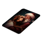 Vizsla met Sinterklaas Feestelijke Kerstmis Magneet (Linkerzijde)