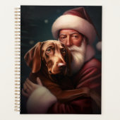 Vizsla met Sinterklaas Feestelijke Kerstmis Planner (Voorkant)