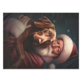 Vizsla met Sinterklaas Feestelijke Kerstmis Tafelkleed (Voorkant (Horizontaal))