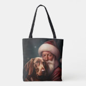 Vizsla met Sinterklaas Feestelijke Kerstmis Tote Bag (Achterkant)