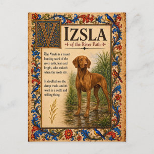 Vizsla, Middeleeuwse Bestiariumkunst Briefkaart