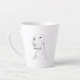 Vizsla Minimalistische Inkt Honden Koffiemok Latte Mok