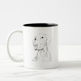 Vizsla Minimalistische Inkt Honden Koffiemok Tweekleurige Koffiemok