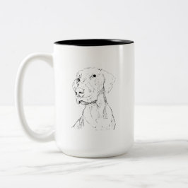 Vizsla Minimalistische Inkt Honden Koffiemok Tweekleurige Koffiemok