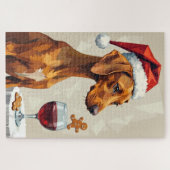 Vizsla Moderne Kerst Lekkernij Pointer Hoed Legpuzzel (Horizontaal)