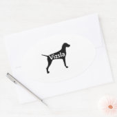 Vizsla naam silo black.png ovale sticker (Envelop)