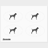 Vizsla naam silo black.png ovale sticker (Vel)