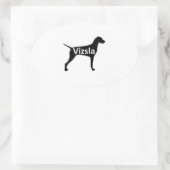 Vizsla naam silo black.png ovale sticker (Tas)