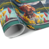 Vizsla op een peddel: een Schilderachtig avontuur Cadeaupapier (Rol Hoek)