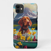 Vizsla op een peddel: een Schilderachtig avontuur Case-Mate iPhone Case (Achterkant)