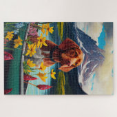 Vizsla op een peddel: een Schilderachtig avontuur Legpuzzel (Horizontaal)