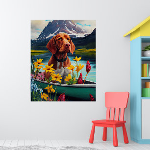Vizsla op een peddel: een Schilderachtig avontuur Poster