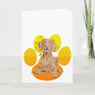 Vizsla op poot cartoon kaart