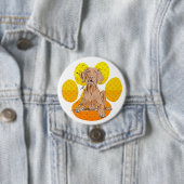 Vizsla op poot-cartoons ronde button 7,6 cm (In situ)