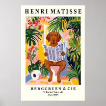 Vizsla op Toilet Muurkunst - Grappige Matisse Badk