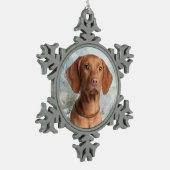 Vizsla-Ornament Tin Sneeuwvlok Ornament (Links)