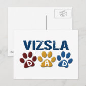 VIZSLA Paw Print 1 Briefkaart (Voorkant / Achterkant)