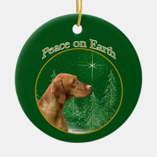 Vizsla Peace Keramisch Ornament (Voorkant)