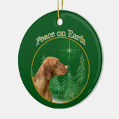 Vizsla Peace Keramisch Ornament (Links)