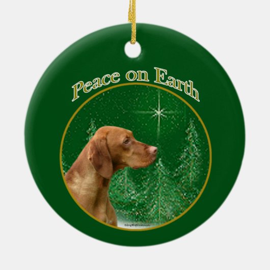 Vizsla Peace Keramisch Ornament (Achterkant)