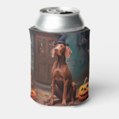 Vizsla pompoenen Halloween eng Blikjeskoeler (Blikje Achterkant)