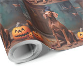Vizsla pompoenen Halloween eng Cadeaupapier (Rol Hoek)