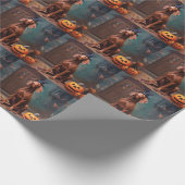 Vizsla pompoenen Halloween eng Cadeaupapier (Hoek)