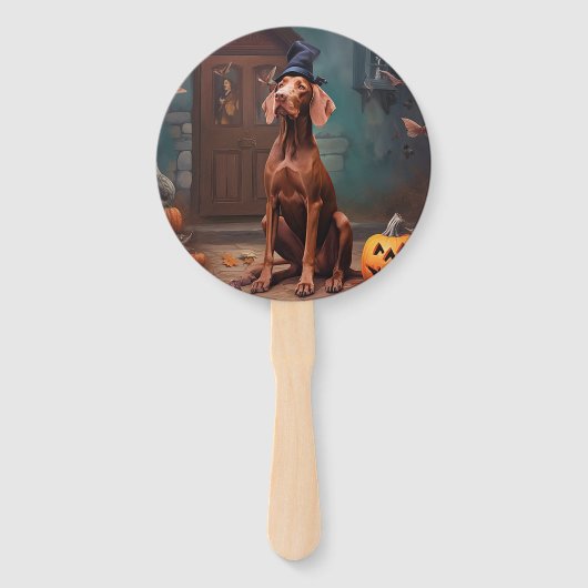 Vizsla pompoenen Halloween eng Handwaaier (Voorkant)