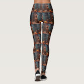 Vizsla pompoenen Halloween eng Leggings (Achterkant)