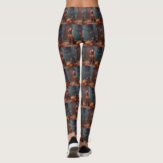 Vizsla pompoenen Halloween eng Leggings (Achterkant)
