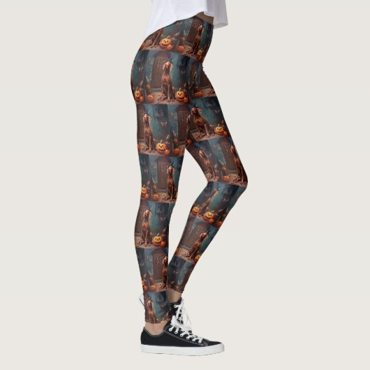 Vizsla pompoenen Halloween eng Leggings (Rechts)