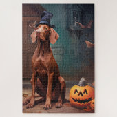 Vizsla pompoenen Halloween eng Legpuzzel (Verticaal)