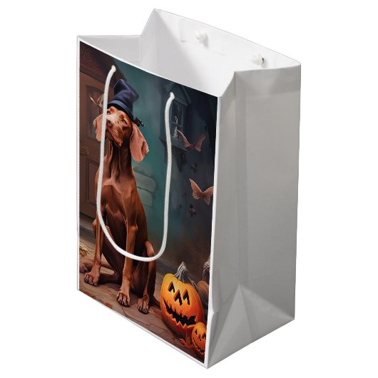 Vizsla pompoenen Halloween eng Medium Cadeauzakje (Voorkant Gekanteld)