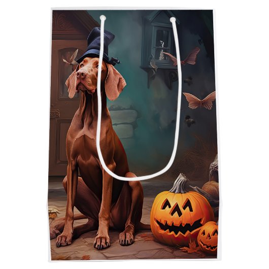 Vizsla pompoenen Halloween eng Medium Cadeauzakje (Achterkant)