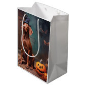 Vizsla pompoenen Halloween eng Medium Cadeauzakje (Achterkant Gekanteld)