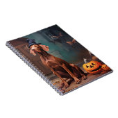 Vizsla pompoenen Halloween eng Notitieboek (Rechterzijde)