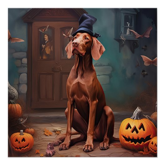Vizsla pompoenen Halloween eng Perfect Poster (Voorkant)