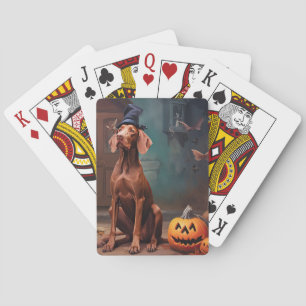 Vizsla pompoenen Halloween eng Pokerkaarten