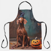 Vizsla pompoenen Halloween eng Schort (Voorkant)