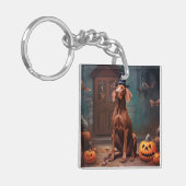 Vizsla pompoenen Halloween eng Sleutelhanger (Voorkant Links)