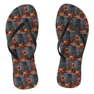 Vizsla pompoenen Halloween eng Teenslippers