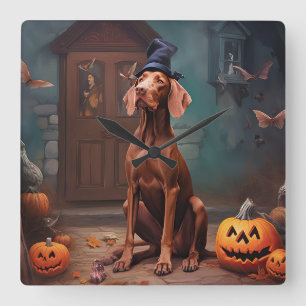 Vizsla pompoenen Halloween eng Vierkante Klok