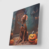 Vizsla pompoenen Halloween eng Vierkante Klok (Hoek)