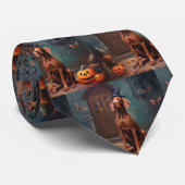 Vizsla Pompoenen Halloween Griezelen Stropdas (Opgerold)
