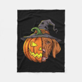 Vizsla Pumpkin Jack O Lantern Halloween Kinder Man Fleece Deken (Voorkant)